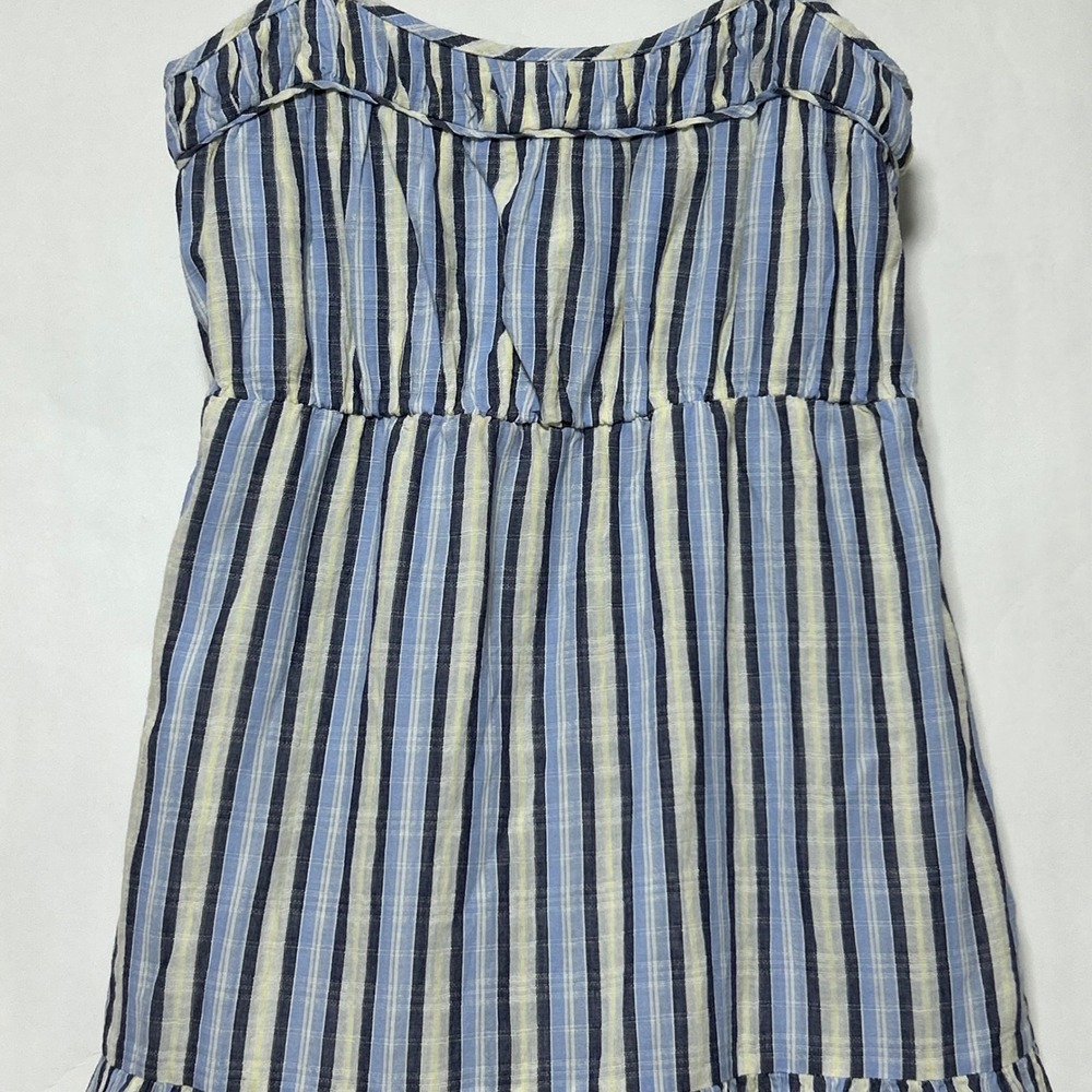 New Aerie Midi Dress Womens XXS Blue White Striped‎ Tiered Smocked Coastal Boho - Picture 4 of 11